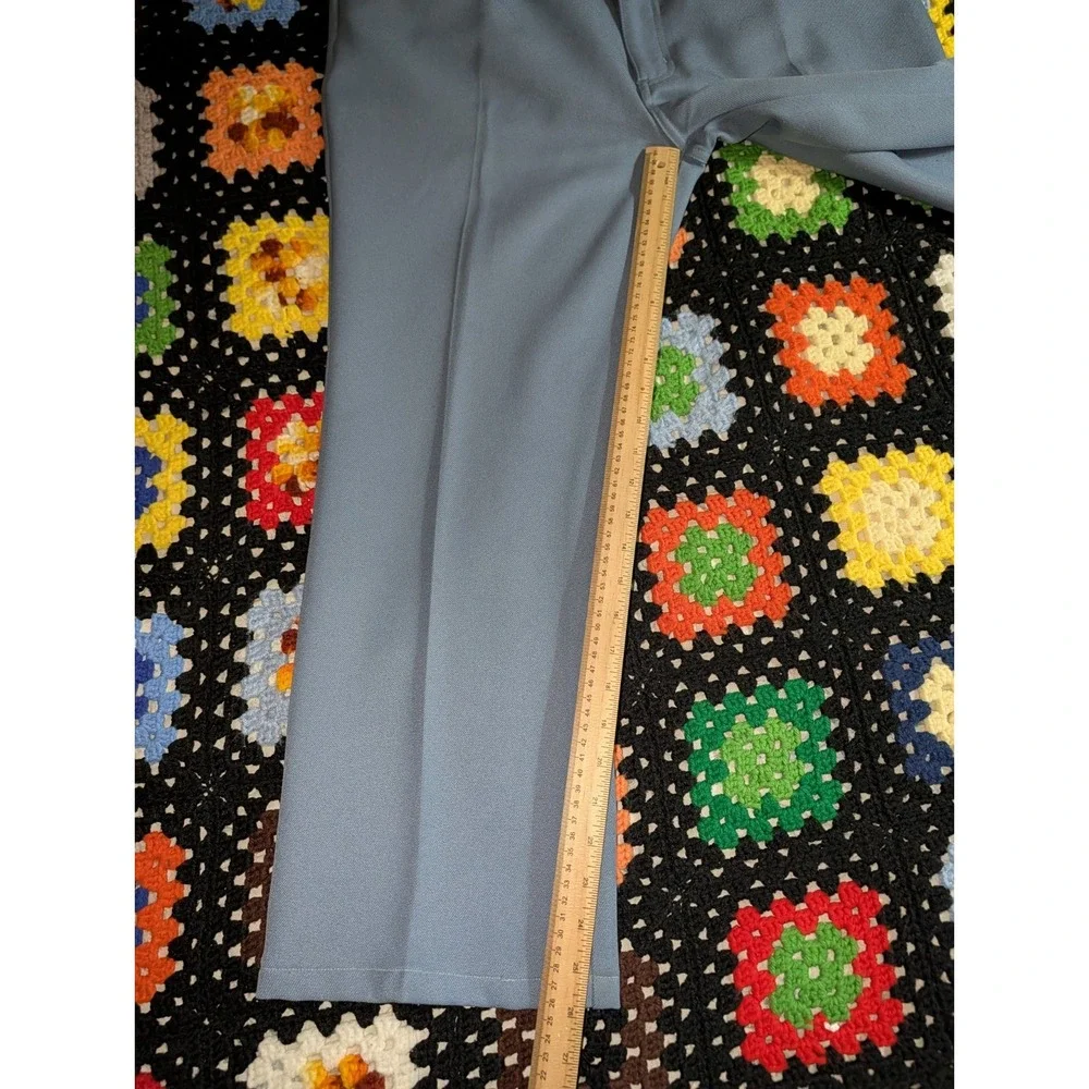 Vintage Scandia Woods Business Pants 1970s Polyester Blue Size‎ 35x25.5